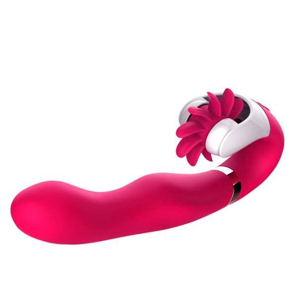 Jouets sexuels masseurs 12 brosses de rotation de vitesse langue de sexe oral léchant la tige jouet G Spot gode vibrateur pour les femmes stimulateur de clitoris vibrant