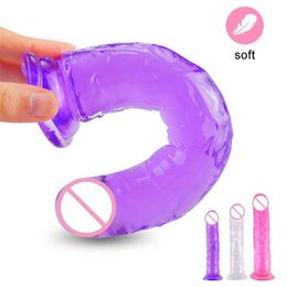 Seksspeeltjes Stimulators Porno Mini Jelly-dildo voor vrouwen Kleine penisspeelgoed Sucker Kristal Transparant Kwaliteit Tpe-speelgoed Vrouwelijke winkel
