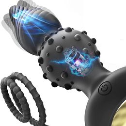 Sex Toys Pénis Cock Ring Vibrateur pour Hommes Érection Améliorer L'éjaculation Retardée Plug Anal Stimulation De La Prostate Orgasme Masseur 240202