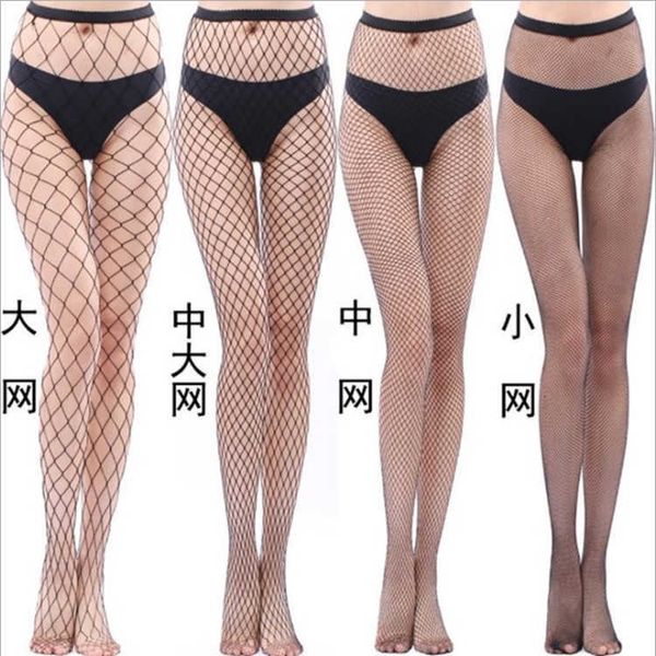 Jouets sexuels bas sexuels collants Sexy et drôles pour femmes chaussettes en filet de pêche grande maille oeil de poisson perforé