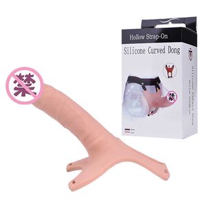 Seksspeeltjes dragen penis siliconen rubber voor mannen verdikkende vertraging essentie vergrendeling holle lederen broek