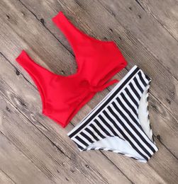 Sexemara bikini traje de baño para mujeres traje de baño rojo rojo traje de baño de baño playa piscina de natación bikini de cintura baja 20195720295