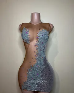 Sexy Appliqued Birthday Jurken 2024 Lovert Sparkly Short Prom Jowns Cocktail Dress Vestidos de Gala