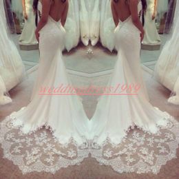 Sexy Dos Nu Sirène Robes De Mariée Jardin 2019 Pays Dentelle Applique Plage Arabe Plus La Taille Robe De Mariée Robe De Novia Robe De Mariée