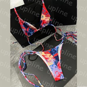 Sexy Bandage Bikini Set Mode Print Bh Badmode voor Vrouwen Zomer Drie Ponit Zwemmen Biquinis Hot Spring Badpak