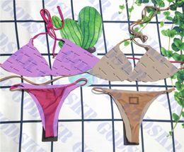 Bandage sexy Bikini Womens Swwear F Letter Imprime de maillot de bain plage de plage Assiette de bain deux couleurs8168585