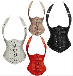 Sexy basque cuir sous-bust corset taille lacet up lingerie rivet hen club new6924656