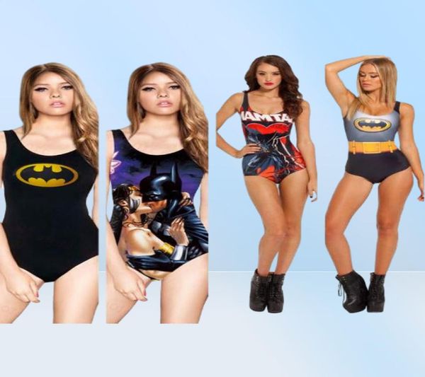 Sexy Batman Swimsuit One Pieces Sexy Swimwear S BodySuit Digital Printing Je suis le Batman Superman Wonder Woman Swimsuit8275219