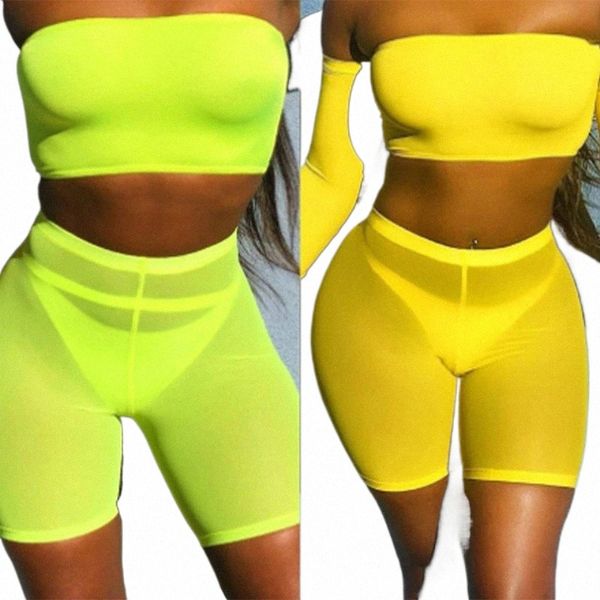 Sexy Beach Dancing Bottoming Mesh Sheer Shorts pour femmes Taille haute Plusieurs couleurs Tight Cover Up Wrap Hanches Entraînement Gym Bottoms w9qI #