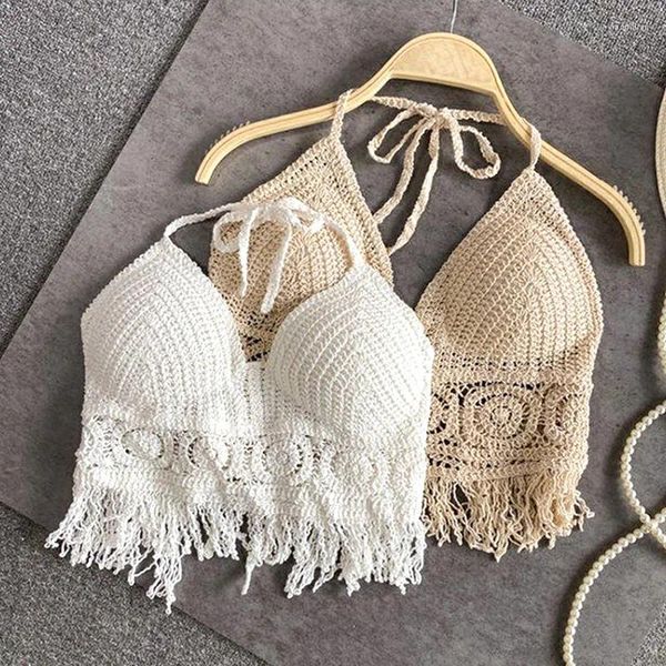 Sexy Beach Holiday Camuflage chaleco de crochet para mujeres Buitre de baño sin náuos