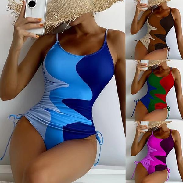 Sexy Beach Wear maillot de bain Bikini femme arc-en-ciel imprimer une pièce 2023 imprime maillot de bain