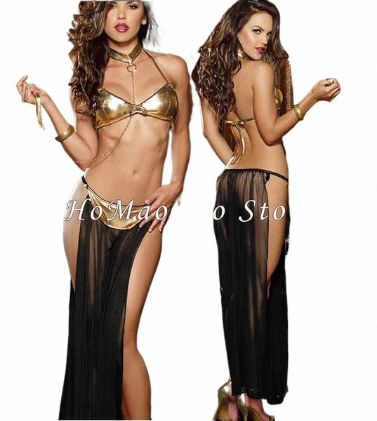 Conjunto de ropa interior sexy para danza del vientre Dr para mujer, disfraz de escenario Leia árabe Dr, juego de rol para fiesta 65FC #