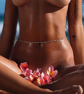 Chaîne de ventre Sexy, chaîne de corps de Bikini, ensemble de bijoux de corps de plage d'été pour femmes et filles, ton or 5065645
