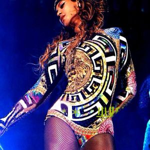 Sexy Beyonce Vêtements Jazz Hip Hop Costumes De Danse Sexy Discothèque Justaucorps Femme Combinaison Une Pièce Beyonce Tenues De Scène DL3253327t