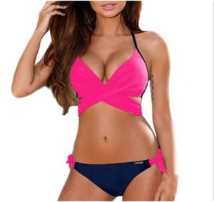 Sexy Bikini Vrouwen Badpak Push Up Badmode Criss Cross Bandage Halter Bikini Strand Badpak Swim Wear1060889