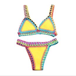 Sexy Bikinis Femmes Swimsuit Summer Néoprène Bikini Beach Wear Surf Biquini Femelle Swimwear Two Piece Brazilian Bathing Fssuite 240424