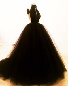 Sexy Black Ball Gojts prom jurken mouwloze lange avondjurken Volledige crêpe jurken voor feestjurken9529238