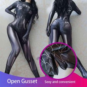 Sexy Zwarte Kat Superheld Cosplay Kostuum Voor Vrouwen Halloween Kostuum Kerst Strakke 3D Afdrukken Jumpsuit Jumpsuit H2208011886484