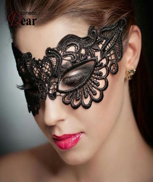 Sexy Black Lace Eye Mask Venetian Masquerade Ball Fancy Disk Traje Halloween Cosplay Mask4179980