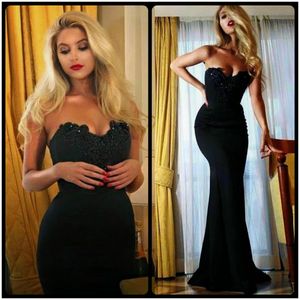 Sexy Black Sequin Femmes perlé sirène robe de soirée 2016 robe longue fête robes de soirée formelles robe de soirée