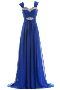 Sexy Blue Sweetheart Prom Dresses A-Line pailletten Beading Chiffon Plus Size Graduation Cocktail Homecoming formele avondfeestjurk 15