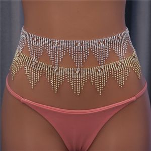 Sexy Lichaam Rhinestone Kwasten taille schattige bikini sieraden voor vrouwen mode zomer strand ketting nachtclub sieraden