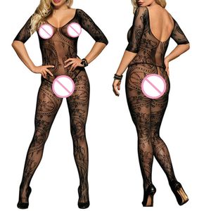 Sexy bodystockings lingerie bodysuit ondergoed vrouwen visnet crotchless mesh panty erotische dame perspectief uitgehold kostuums sexy