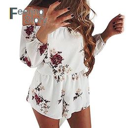 Sexy Body Estampado floral Mujeres Mamelucos Top Mono Playsuit Body Feminino Bohemio Casual Verano Boho Tops generales T200704