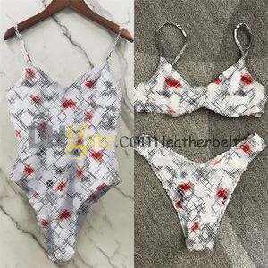 Sexy BH Bikini's Designer Print Sling Badmode Dames Zwemmen Badpak Sneldrogend Gewatteerde Biquinis uit één stuk