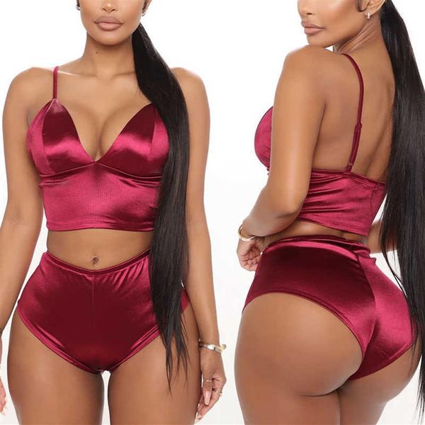 Sexy Bra Briefs Set Femmes Lingerie Sexy Sexe Samless Scant Push Push Up Balette Underwear Set Wine Red Satin Open Bras Lingerie sexy x06286C