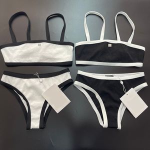 Vrouwen Strand Bh Slips Contrast Kleur Badmode Sexy Split Bikini Set Zomervakantie Pool Party Badpak