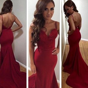 Couture Country Mermaid Avondjurken Spaghetti Floral Trumpet Fishtail Trein Laag Backless Covered Formal Dressed Party Evening Summer