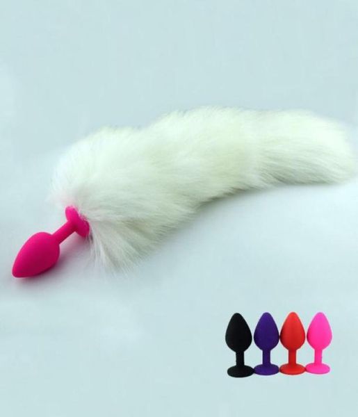 Sexy encantador gato blanco cola anal plugado prostato massager animal peleta de zorro enchufe Juguetes eroticos juguete sexual para juego para adultos8815388