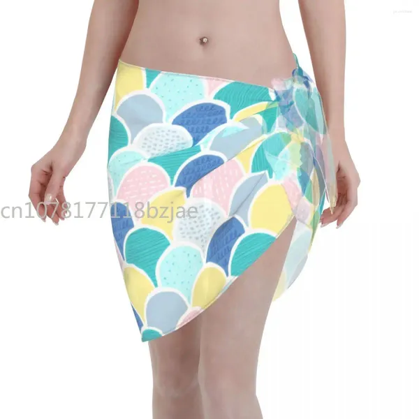 Sexy Chiffon Swimwear Pareo Buff Sirfing Scales Scales Patrón de encubrimiento Caballado Falda de ropa de playa casual Bikinis ups