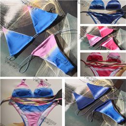Sexy Kleurrijke Bikini Padded Push Up Dames Designer Badpakken Outdoor Strand Zwemmen Bandage Godin Luxe Badmode Vier S255f