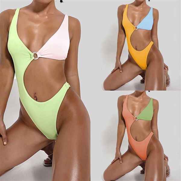 Sexy colorido traje de baño push up tanga bikini alto corte vendaje traje de baño mujeres 2021 traje de baño nada nada playa usa traje de baño para Woma256B