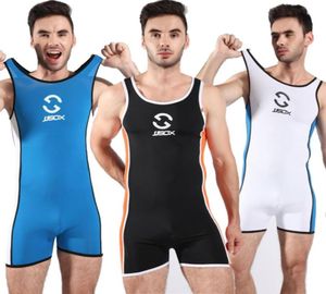 Sexy Comfy Mannen Sport Gym Unitard Eendelig Badpak Man Body Pak Bodysuit Worstelen Turnpakje Strand Surf Plus Size Badmode2142484