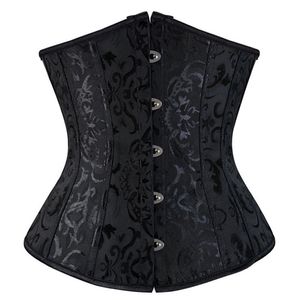 Sexy Corset Underbust Impression Bustiers Minceur Ceinture Body Shaper Up Désossé Overbust Taille Femmes Costumes Noir Plus La Taille S6XL 220615