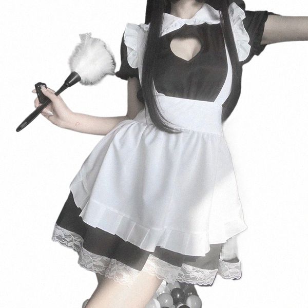 Costume de Cosplay sexy Lolita Dr pour femme de chambre japonaise, uniforme de Bar à café Anime Kawaii, tenue Halen pour femmes S833 #