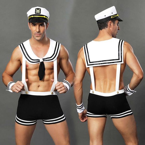 Disfraz sexy JSY Uniforme de policía marinero sexy para hombre Conjunto de lencería cosplay Catsuit erótico Disfraces porno para juegos de rol sexuales Trajes Ropa de dormir nocturna