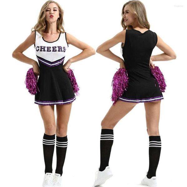 Sexy Costumes Dames Cheerleader Costume School Girl Tenues Déguisements Cheer Leader Uniforme Womens Clothes229h