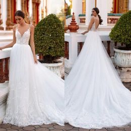 Robes de mariée en dentelle de style campagnard sexy hors épaule appliques balayage train robe de noiva plus la taille robe de mariée robe de mariée robes