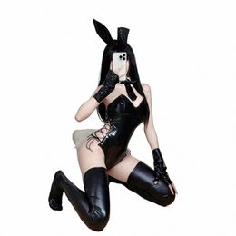 sexy mignon lapin fille faux cuir matériel lapin femme ensemble de bonne qualité peut s'user pour un spectacle de bande dessinée Kawaii Cosplay lapin Costume 73PT #