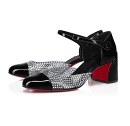 Sexy Design Water Diamond Miss MJ Strass Chaussures Femmes High Heels Sandales Party Robe Mariage Dame Black Suede Sandalias EU35-42 AVEC BOX SAC DUSSION CALEL 5.5 8 14CCM