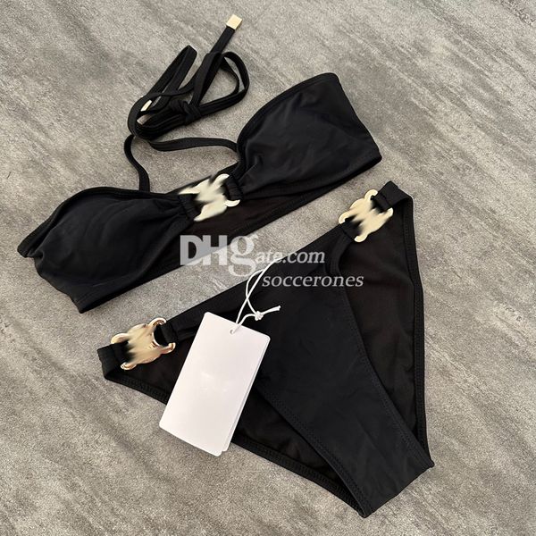 Diseñador sexy Bikini Bra Briefs Ropa interior Traje de baño Trajes de baño sin espalda de lujo Traje de baño con flecos Halte para mujeres