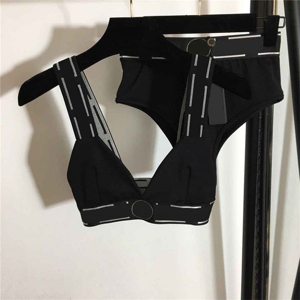 Sexy Designer Lettre Bras Ensembles Sangle Taille Lingerie Sous-Vêtements Mémoires Sport Yoga Ensemble