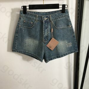 Shorts de lettre de diamant sexy femme mode classique short denim short large shorts de jambe larges jeans