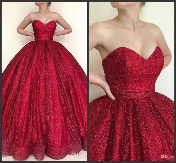 Sexy élégant rouge paillette roue paillette robe quinceanera robes chérie sans manches ouverte dos sucré 16 robe guiche de soirée maquine make faite sur mesure