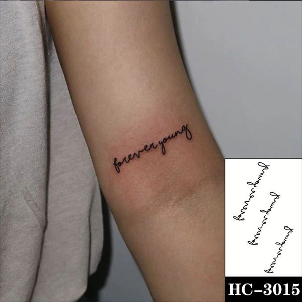 Sexy alfabeto inglés diseño impermeable tatuaje temporal pegatina mujer brazo pierna falso tatuaje letra pequeña pegatina