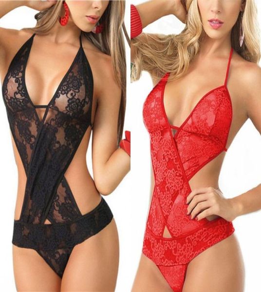 Sexy érotique lingerie en dentelle perspective babydoll robe Teddy Lenceria vêtements de nuit Costumes de sous-vêtements de sexe8756699